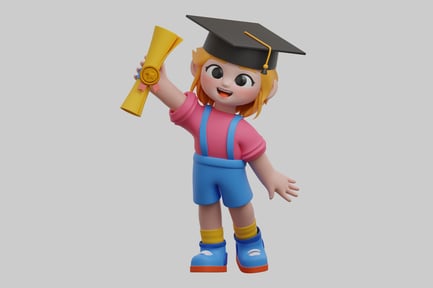 Preview: Girl graduate holding diploma