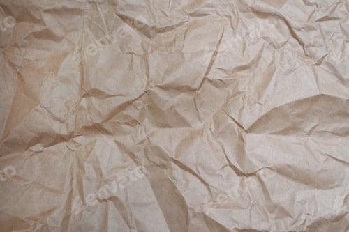 Preview: Close up craft crumpled beige paper for background usage. Cope space.