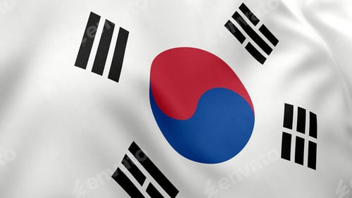 Preview: South Korea Flag, Close-up