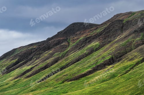 Preview: Mountain landscape with lush green slopes