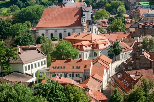 Preview: Town buildings and trees.