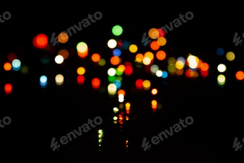 Preview: colored blurred bokeh christmas garlands