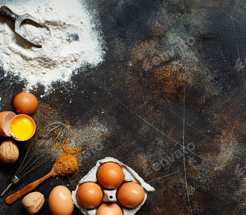 Preview: Ingredients and utensils for baking
