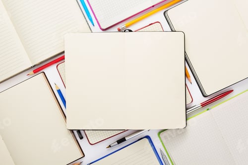 Preview: paper notebook at white background