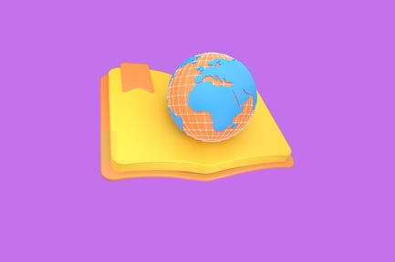 Aperçu: Livre numérique ouvert avec illustration 3D de signet