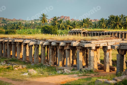 Preview: Ruins in Hampi on sunset
