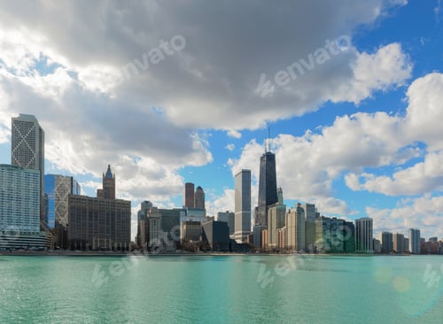Preview: Buildings in downtown urban city skyline. United States or USA