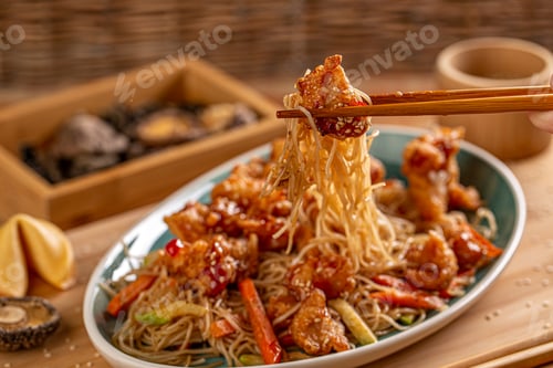 Preview: Fried noodles with chicken