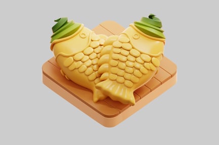 Preview: Cartoon Taiyaki Dessert 3D