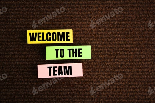 Preview: colored paper with the word WELCOME TO THE TEAM. we are hiring.