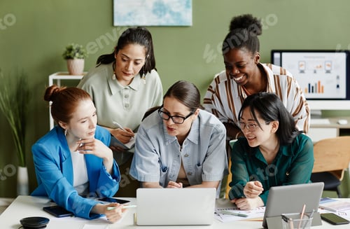 Preview: Business team working with online presentation