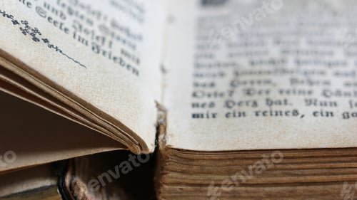 Preview: Closeup shot of pages on an old open book