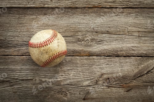 Preview: Old Baseball on Rough Wood