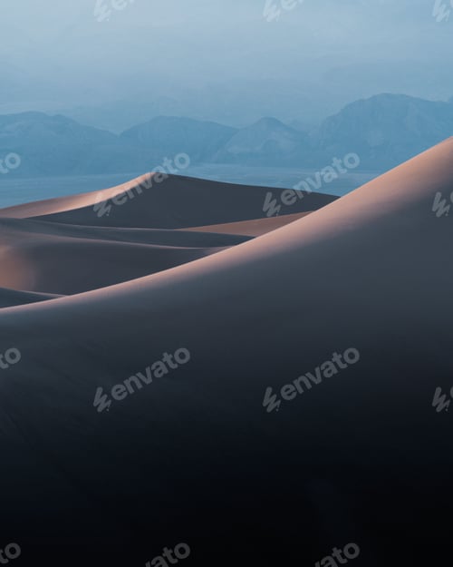 Preview: Vertical shot of dessert valley during sunset