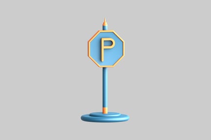 Preview: Blue and gold parking sign