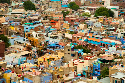 Preview: Aerial view of Jodhpur Blue City. Jodphur, Rajasthan, India