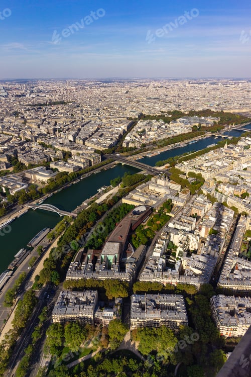 Preview: View of the Seine river from the top floor of the Eiffel Tower