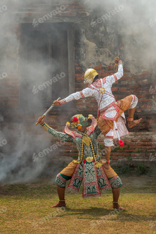 Preview: Khon, pantomime performances action of Thailand, a kind of Thai drama, Hanuman Monkey