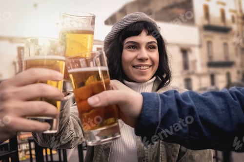 Preview: Best friends clinking beers glasses
