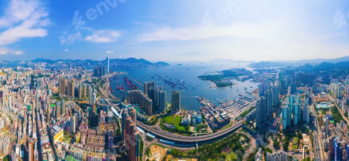 Preview: Hong Kong Downtown, China. Financial district in city in Asia. Skyscraper buildings