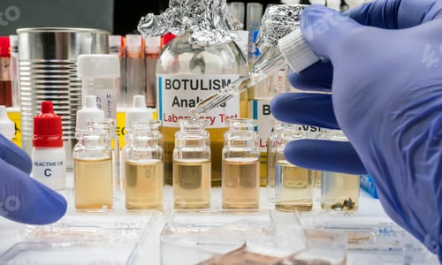 Preview: Experienced laboratory scientist analyzing a sample from a canned food can