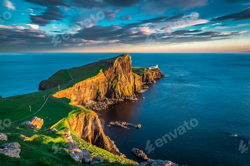Preview: Sunset at the Neist point lighthouse, Scotland