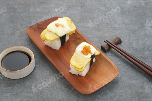 Preview: Egg Sushi Rolls or tamago sushi