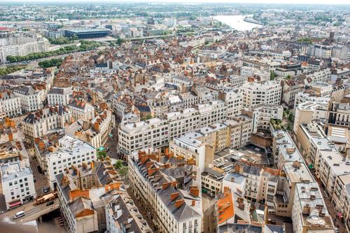 Preview: Aerial view on Nantes city in France