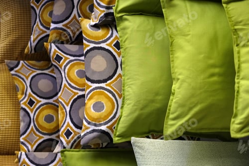 Preview: Colorful Pillows Stacked One To Another