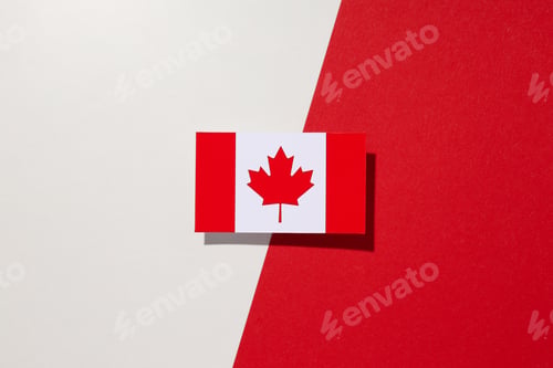 Preview: The flag of Canada on a white-red background