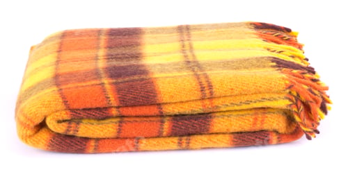 Preview: Soft and warm folded wool plaid with fringe