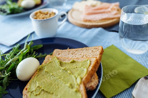 Preview: healthy breakfast toast with guacamole