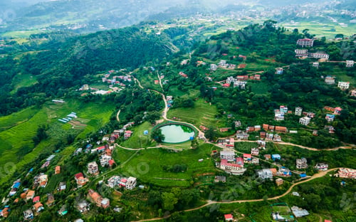 Preview: aerial view of greenery hill