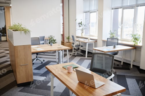 Office Desk in Empty Office