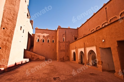 Preview: Courtyard inside Tamdaght kasbar, Morocco, North Africa