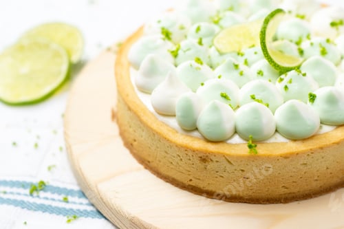 Preview: Key lime cheese tart with whipping cream on top