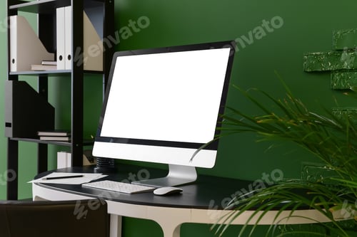 Preview: Comfortable Workplace With Modern Computer In Room