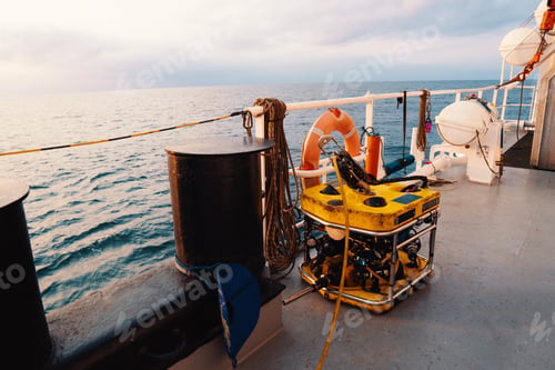 Preview: Remote operated vehicle mini ROV on deck of offshore vessel