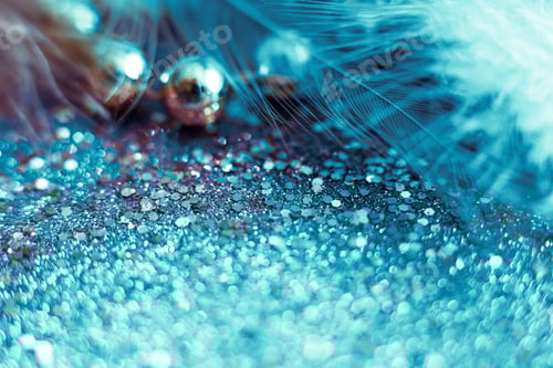 Preview: macro shot of feather and glitter