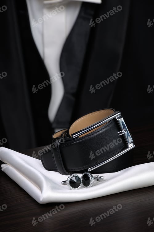 Preview: Scarf, belt, cufflinks, tie butterfly necessary set of accessories for tuxedo