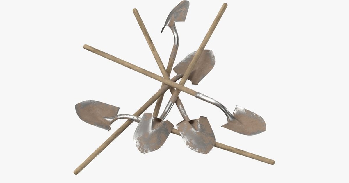Digging Shovels Hardware Set 3D, Incl. digging & ground - Envato
