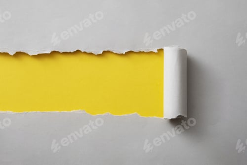 Preview: Colorful yellow torn paper background with copy space
