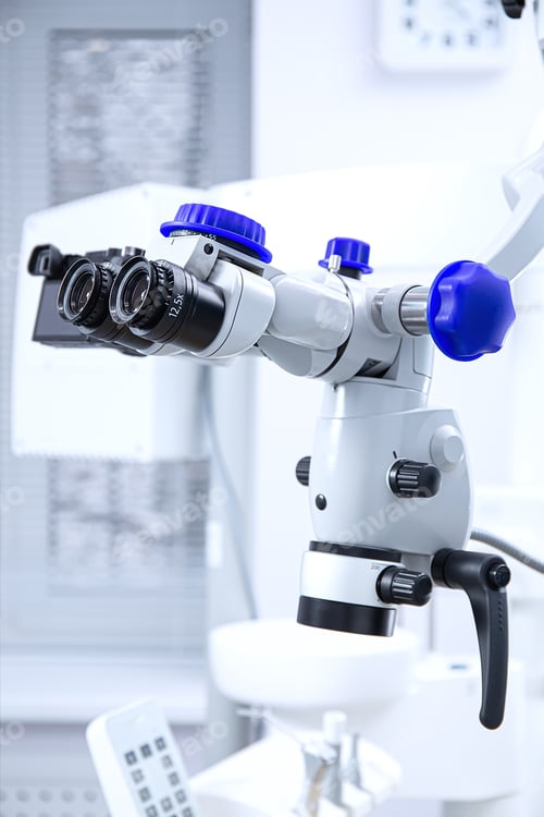 Preview: Professional Dental endodontic binocular microscope. Modern digital medicine equipment.