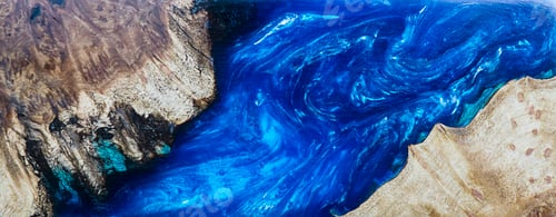 Preview: Afzelia burl wood bar casting with epoxy resin