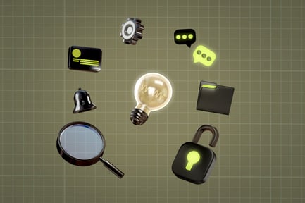 Visualização: Ícones flutuantes UI e UX