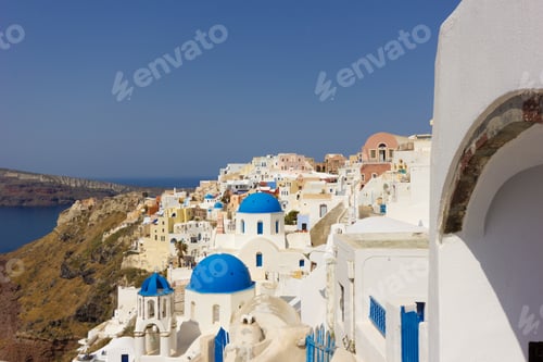 Preview: Santorini - view of caldera with churches