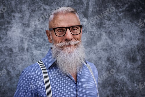 Preview: Senior hipster man portrait