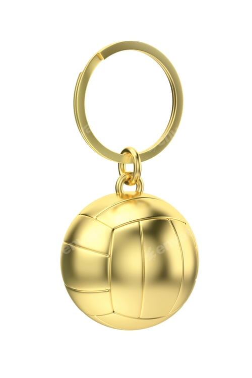 Preview: Gold keychain with volleyball ball