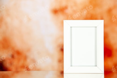 Preview: front view white picture frame on light brown background gift present portrait photo shoot picture