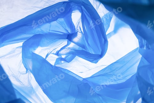 Preview: Pattern of blue trash bag over white background